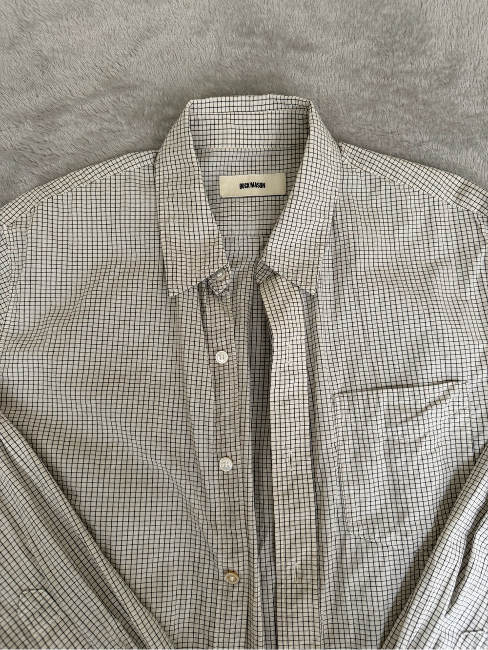 Buck Mason Women’s Gridded Mainstay Cotton Shirt - Picture 2 of 3